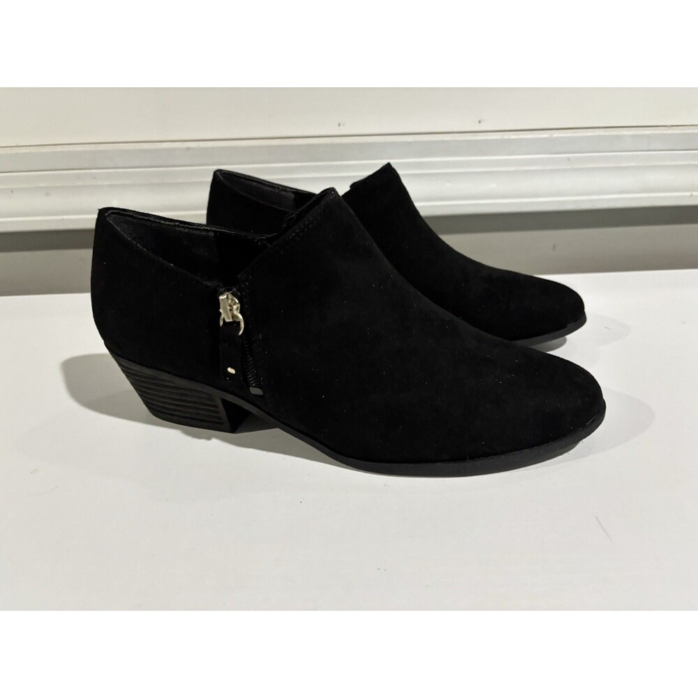 Dr. Scholl's Womens Brief Ankle Bootie Black Microfiber 9.5 W